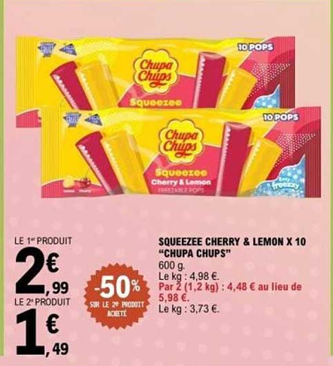 SQUEEZE CHERRY & LEMON X 10 “CHUPA CHUPS”