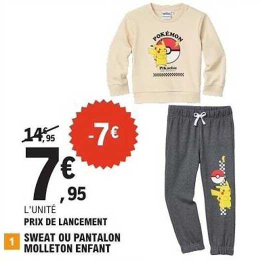 SWEAT OU PANTALON MOLETTON ENFANT