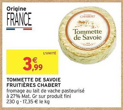 TOMMETTE DE SAVOIE FRUITIÈRES CHABERT