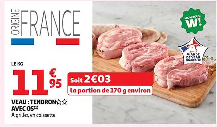 VEAU : TENDRON AVEC OS
