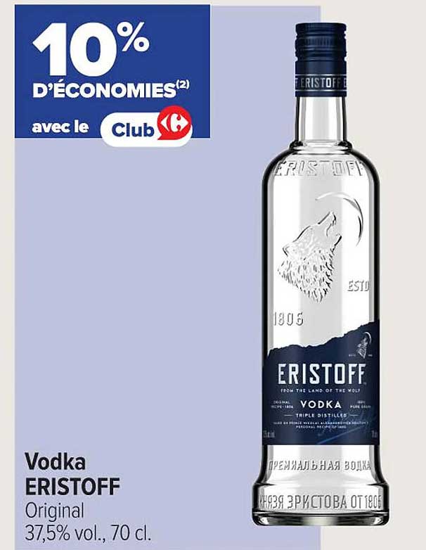Vodka ERISTOFF Original 37,5% vol., 70 cl