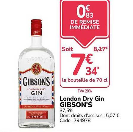 0€83 DE REMISE IMMÉDIATE