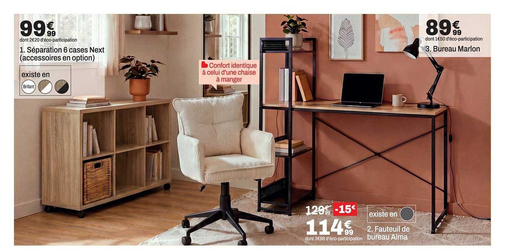 1. Séparation 6 cases Next (accessoires en option)