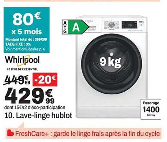 10. Lave-linge hublot