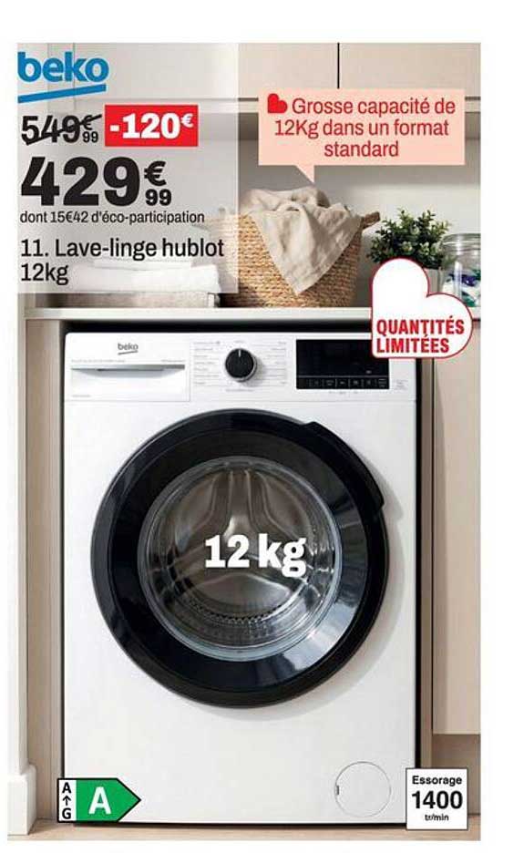 11. Lave-linge hublot 12kg