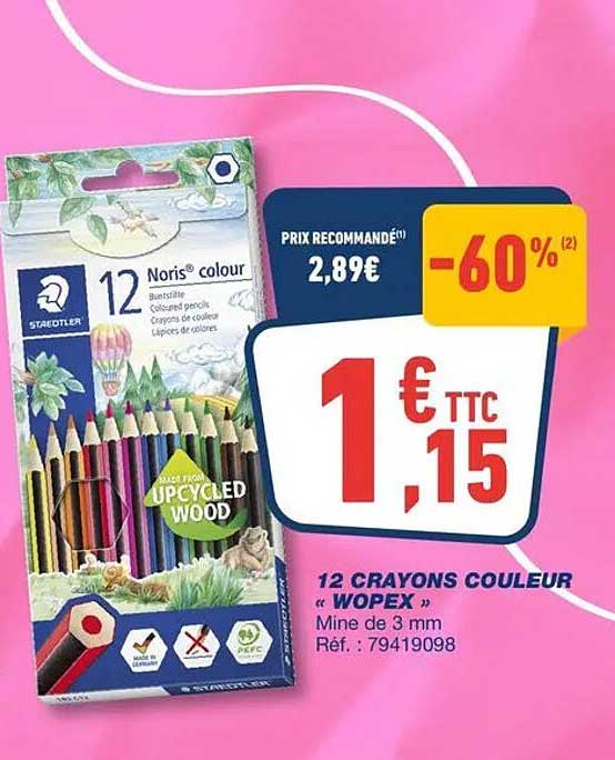 12 CRAYONS COULEUR « WOPEX »