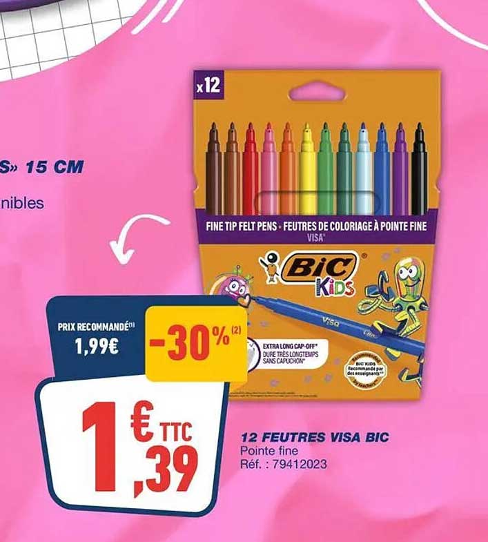 12 FEUTRES VISA BIC