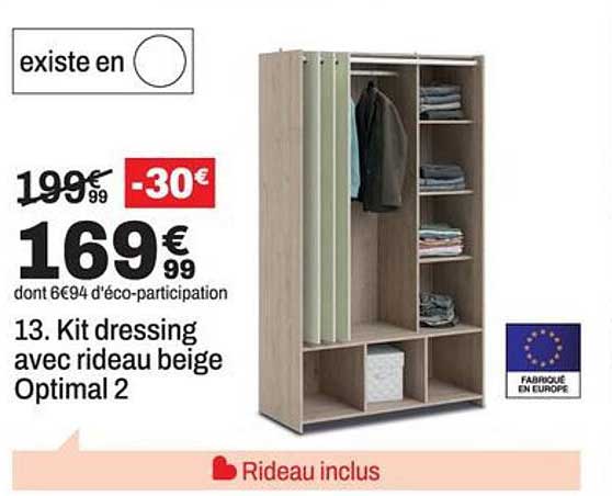 13. Kit dressing avec rideau beige Optimal 2