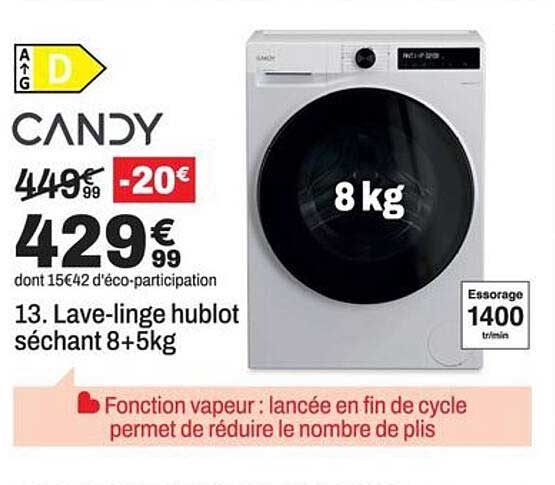 13. Lave-linge hublot séchant 8+5kg
