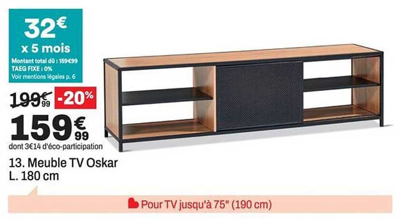 13. Meuble TV Oskar L. 180 cm