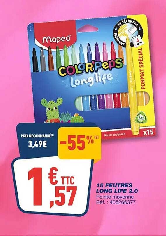 15 FEUTRES LONG LIFE 2.0