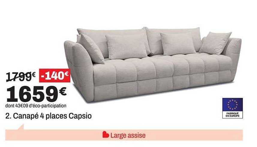 2. Canapé 4 places Capsio