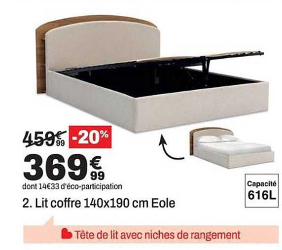 2. Lit coffre 140x190 cm Eole