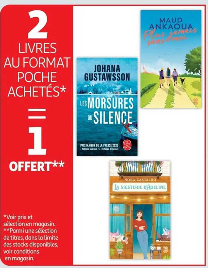 2 LIVRES AU FORMAT POCHE ACHETÉS* = 1 OFFERT**