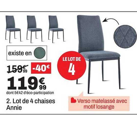 2. Lot de 4 chaises Annie