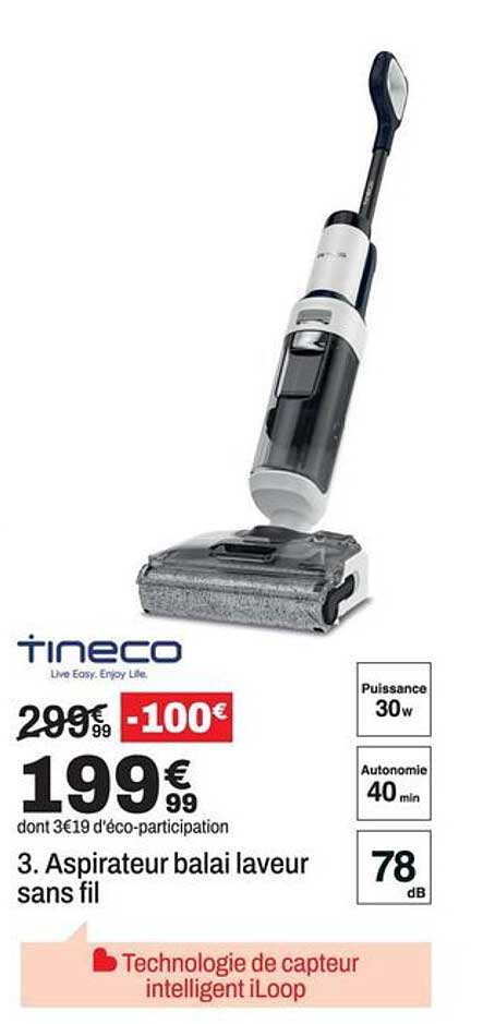 3. Aspirateur balai laveur sans fil