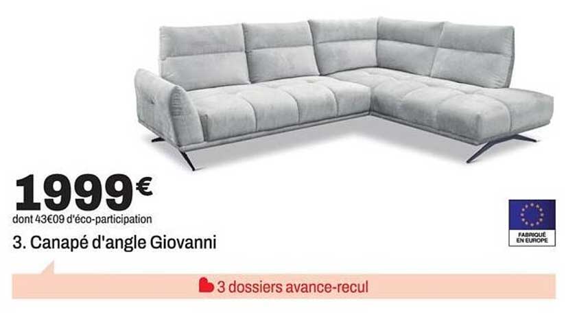 3. Canapé d'angle Giovanni