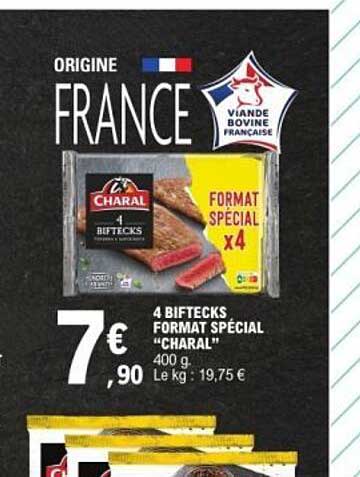 4 BIFTECKS FORMAT SPÉCIAL CHARAL