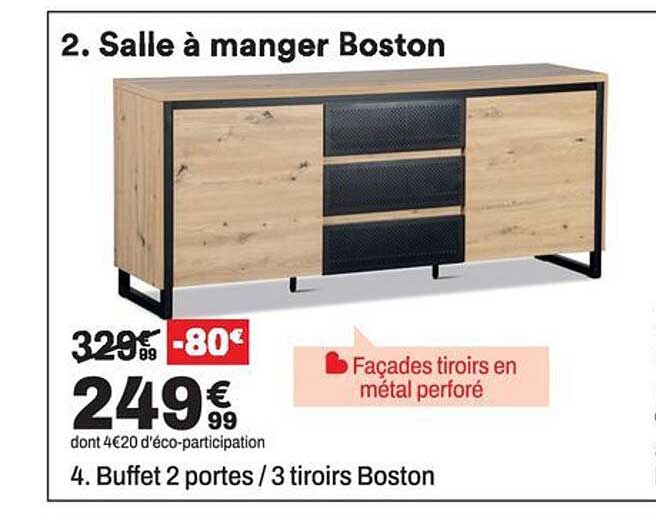 4. Buffet 2 portes / 3 tiroirs Boston