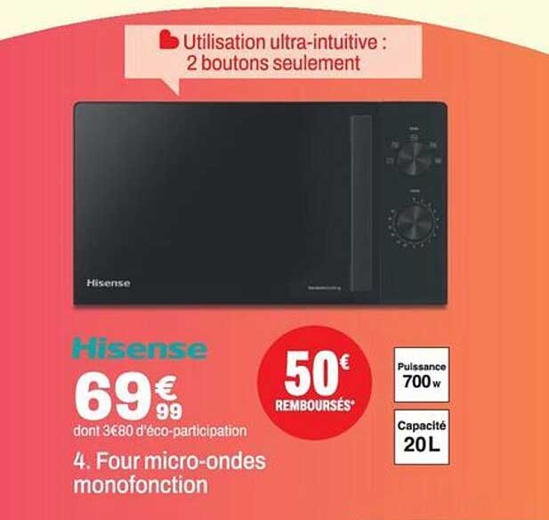 4. Four micro-ondes monofonction