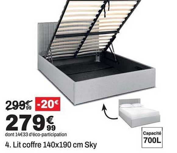 4. Lit coffre 140x190 cm Sky