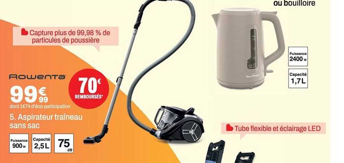 5. Aspirateur traineau sans sac