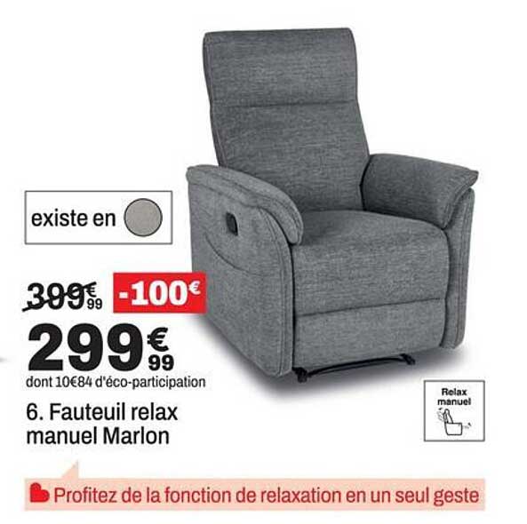 6. Fauteuil relax manuel Marlon