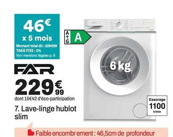 7. Lave-linge hublot slim