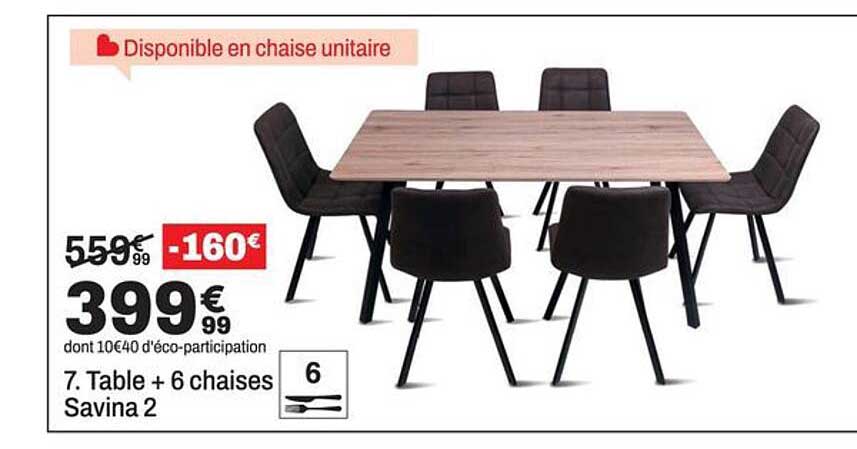7. Table + 6 chaises Savina 2