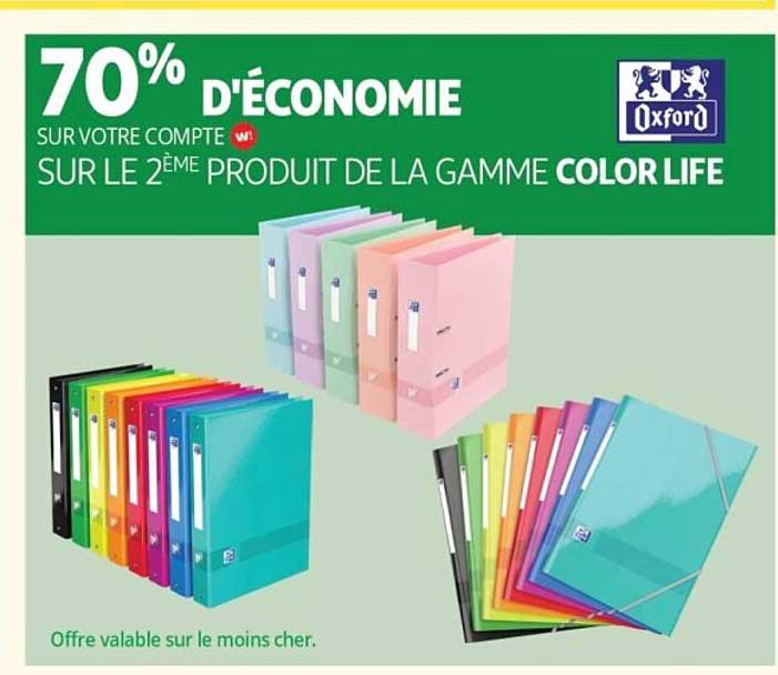 70% D'ÉCONOMIE SUR VOTRE COMPTE W! SUR LE 2ÈME PRODUIT DE LA GAMME COLOR LIFE