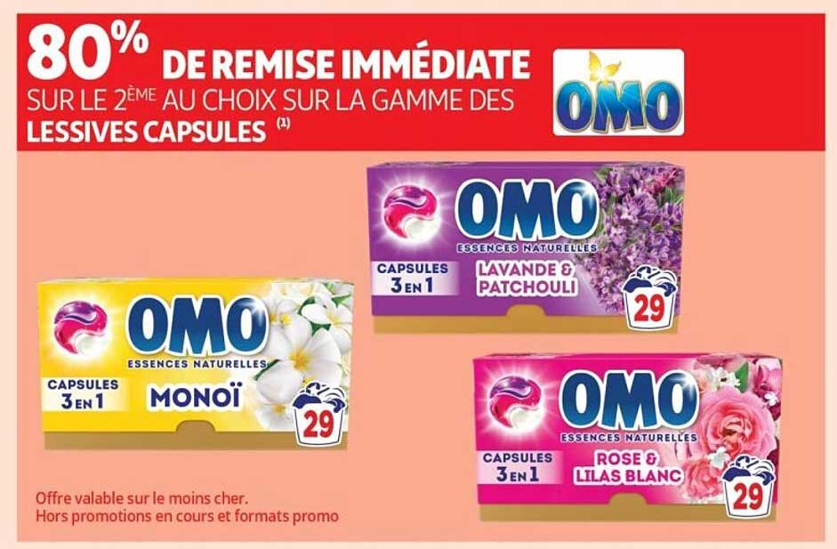 80% DE REMISE IMMÉDIATE SUR LE 2ÈME AU CHOIX SUR LA GAMME DES LESSIVES CAPSULES