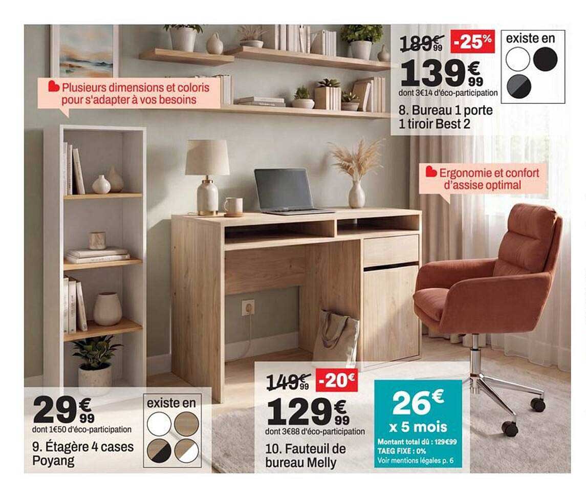 9. Étagère 4 cases Poyang