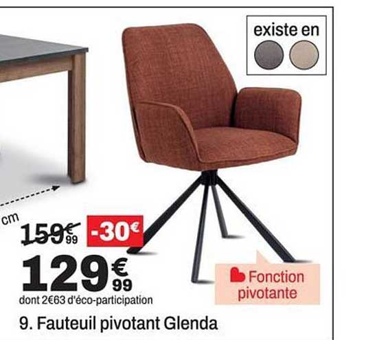 9. Fauteuil pivotant Glenda