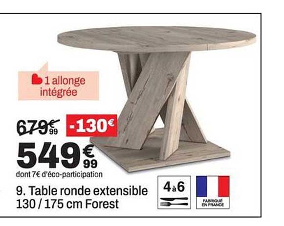 9. Table ronde extensible 130 / 175 cm Forest