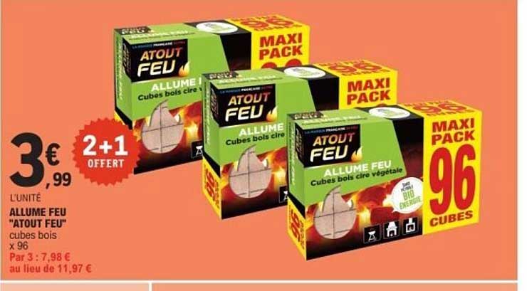 ALLUME FEU "ATOUT FEU" cubes bois x 96