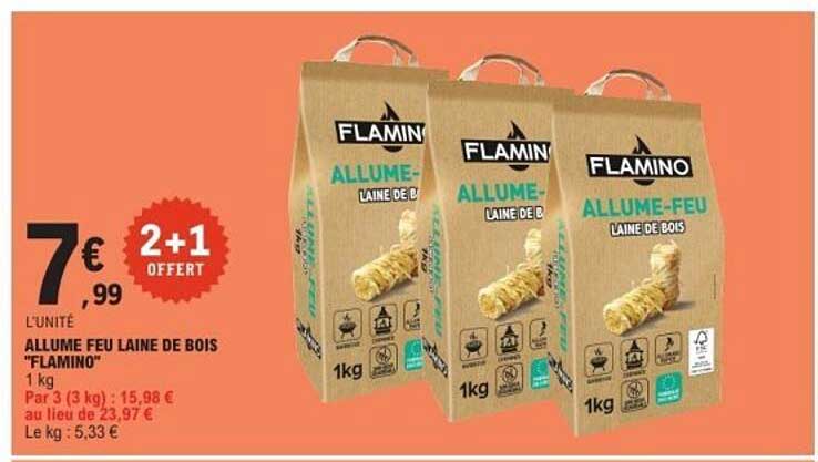 ALLUME FEU LAINE DE BOIS "FLAMINO"
