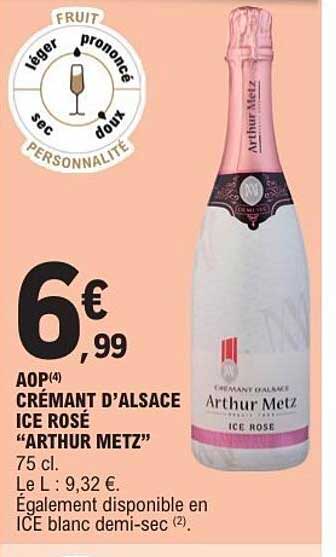 AOP(4) CRÉMANT D’ALSACE ICE ROSÉ “ARTHUR METZ”