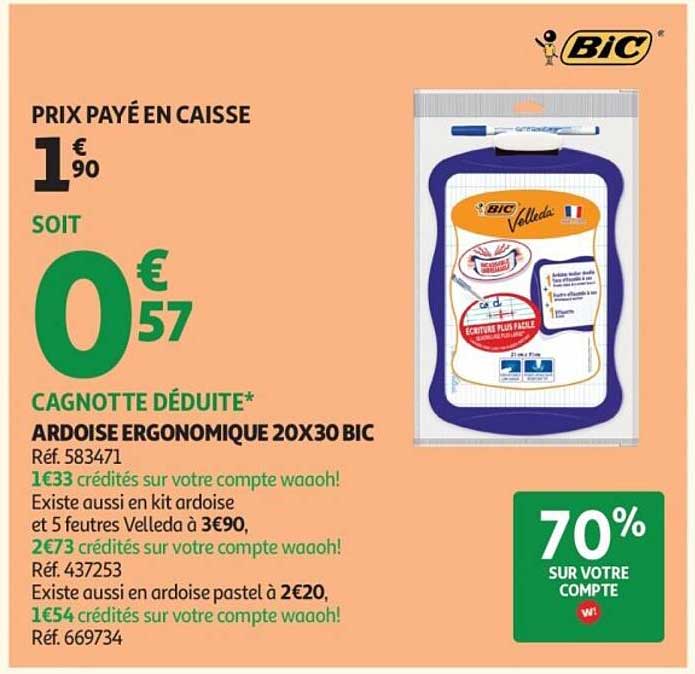 ARDOISE ERGONOMIQUE 20X30 BIC