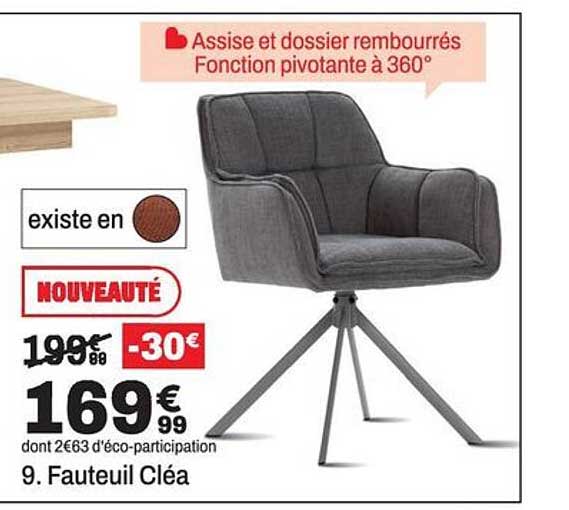 Assise et dossier rembourrés Fonction pivotante à 360°