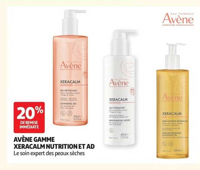AVÈNE GAMME XERACALM NUTRITION ET AD