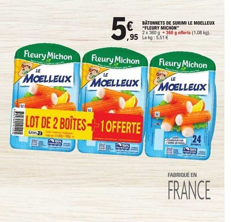 BÂTONNETS DE SURIMI LE MOELLEUX “FLEURY MICHON”