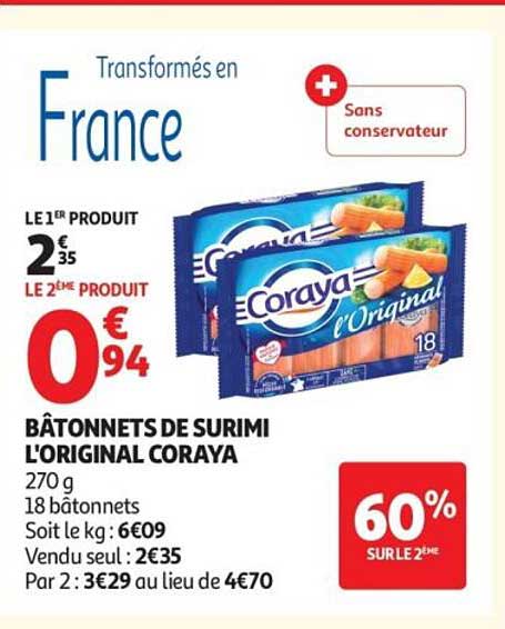 BÂTONNETS DE SURIMI L’ORIGINAL CORAYA