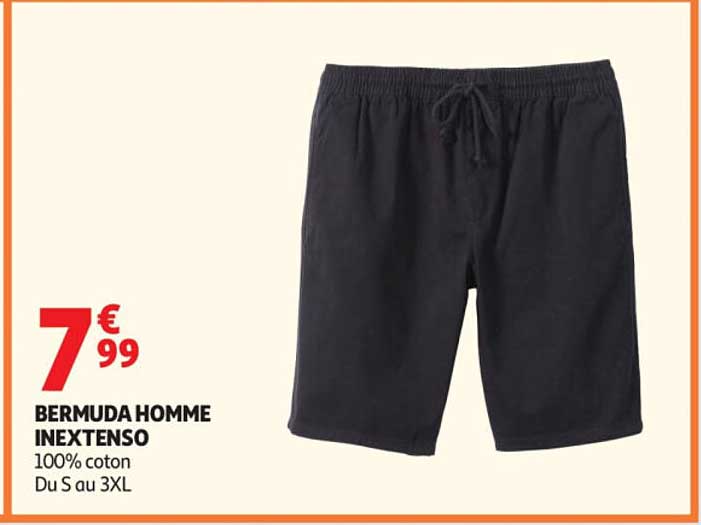 BERMUDA HOMME INEXTENSO 100% coton Du S au 3XL