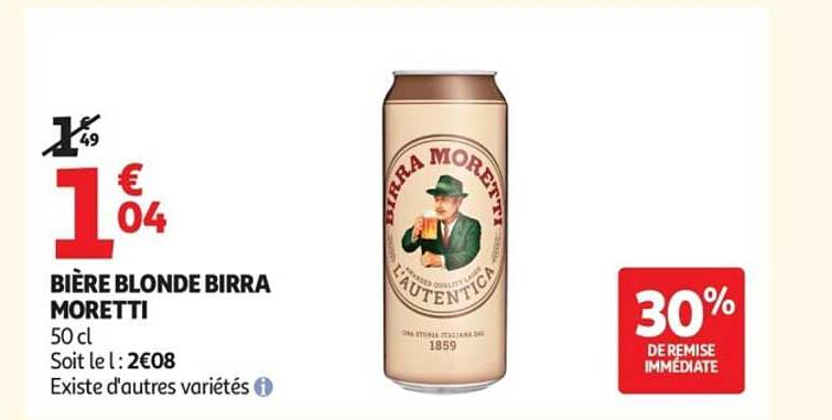 BIÈRE BLONDE BIRRA MORETTI