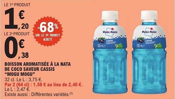 BOISSON AROMATISÉE À LA NATA DE COCO SAVEUR CASSIS “MOGU MOGU”