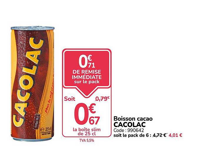 Boisson cacao CACOLAC
