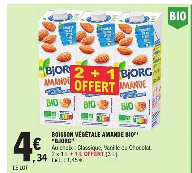 BOISSON VÉGÉTALE AMANDE BIO “BJORG”