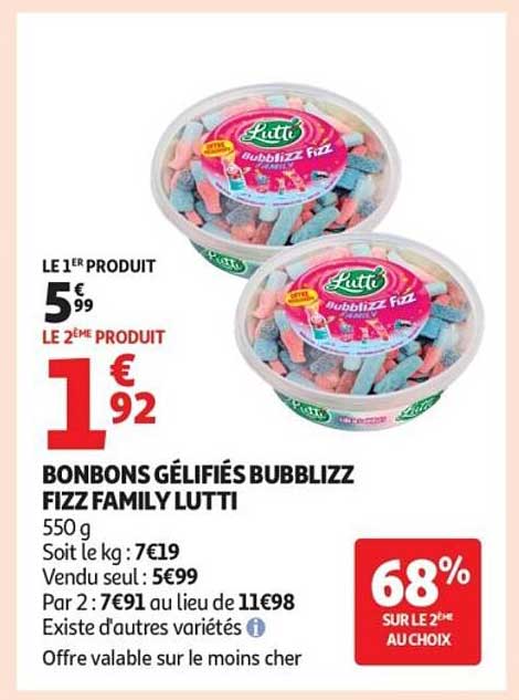 BONBONS GÉLIFIÉS BUBBLIZZ FIZZ FAMILY LUTTI