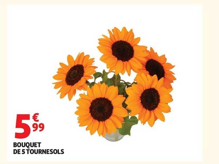 BOUQUET DE 5 TOURNESOLS