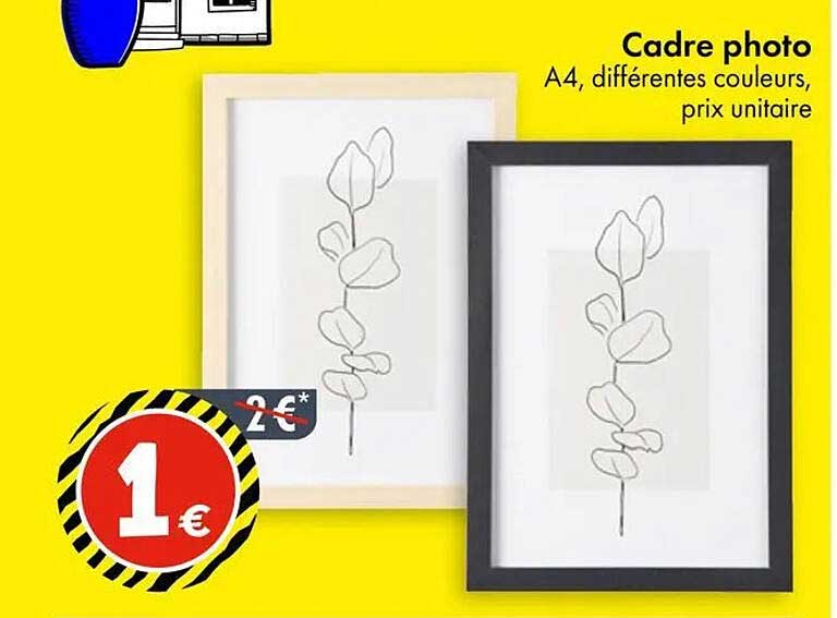 Cadre photo A4, différentes couleurs, prix unitaire